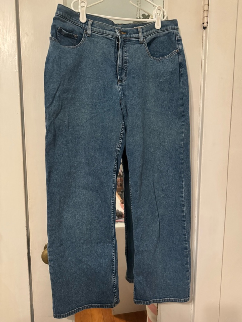 Talbots High-Rise Wide-Leg Relaxed Denim Jeans Medium Wash 14